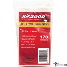 SLIP 2000 CLEANING PATCHES 1.25" SQUARE 25CAL/6MM 170-BAG