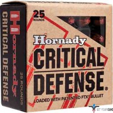 HORNADY AMMO CRITICAL DEFENSE 9MM LUGER 115GR. FTX 25-PACK