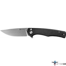 SENCUT KNIFE CROWLEY 3.48" BLACK MICARTA/STONEWASHED D2