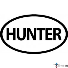 OUTDOOR DECALS HUNTER OVAL 4"X6" BLACK ON WHITE