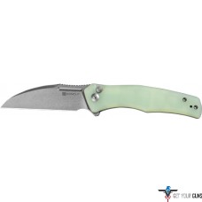 SENCUT KNIFE WATAUGA 3.48" NATURAL G10/STNWSH BUTTON LOCK