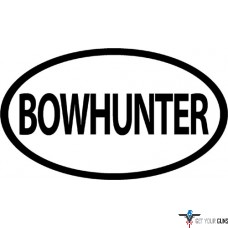 OUTDOOR DECALS BOWHUNTER OVAL 4"X6" BLACK ON WHITE