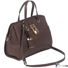 BULLDOG CONCEALED CARRY PURSE SATCHEL CHOCOLATE BROWN