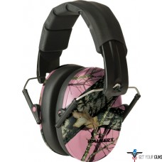 WALKERS MUFF SHOOTING PASSIVE PRO-LOW PROFILE 22dB PINK CAMO