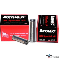 ATOMIC AMMO .38 SPECIAL +P 148GR. WC UP-SIDE-DOWN 20-PACK