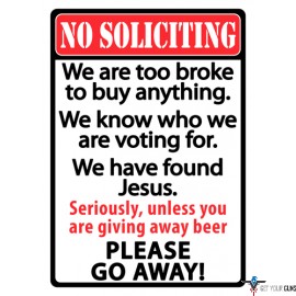 RIVERS EDGE SIGN 12"x17" "NO SOLICITING"