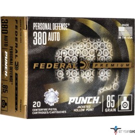 FED AMMO PUNCH .380ACP 85GR. JHP 20-PACK