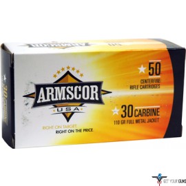 ARMSCOR AMMO .30 CARBINE 110GR FMJ 50 PACK MADE IN USA