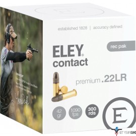 ELEY CONTACT 22LR 300RD REC PK SUBSONIC 42GR. ROUND NOSE