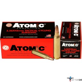ATOMIC AMMO 5.56X45 SUBSONIC 112GR. ROUND NOSE SP 50-PACK
