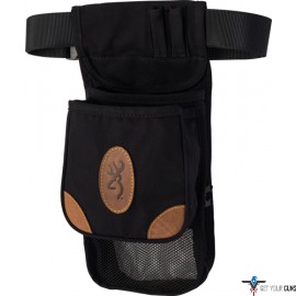 BG LONA CANVAS SHELL POUCH DELUXE W/BELT BLACK/BROWN