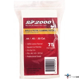 SLIP 2000 CLEANING PATCHES 3" SQUARE .44/.45/.50 CAL 75-PACK