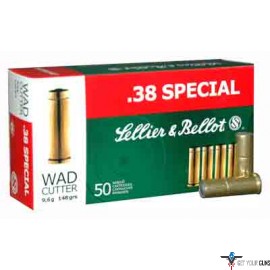 S&B AMMO .38 SPECIAL 148GR. LEAD WADCUTTER 50-PACK