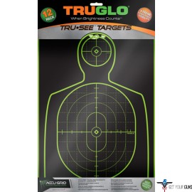 TRUGLO TRU-SEE REACTIVE TARGET HANDGUNNER 12" X 18" 12-PACK