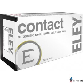 ELEY CONTACT 22LR SUBSONIC 42GR. ROUND NOSE 50-PACK