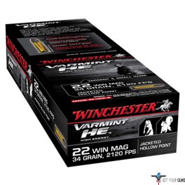 WIN AMMO SUPREME .22WRM 2120FPS. 34GR. JHP 50PACK