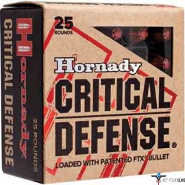 HORNADY AMMO CRITICAL DEFENSE .38 SPECIAL 110GR. FTX 25-PACK