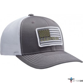 LEUPOLD HAT TRUCKER "FLAG PATCH" CHARCOAL/WHITE OS