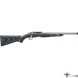 RUGER AMERICAN .22LR TARGET 18" SS THREADED BLACK LAMINATE