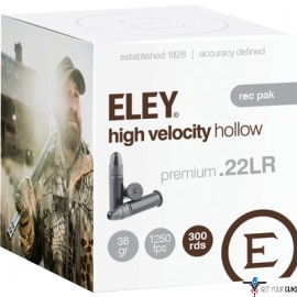 ELEY HIGH VELOCITY 300RD REC PACK 22LR 38GR HOLLOW POINT