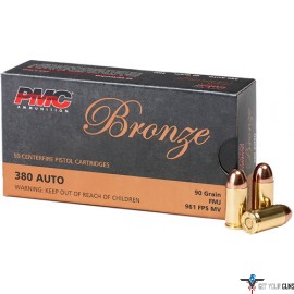 PMC AMMO .380ACP 90GR. FMJ 50-PACK