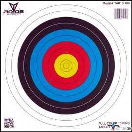 30-06 OUTDOORS PAPER TARGET ARCHERY 10-RING 17"X17" 100CT