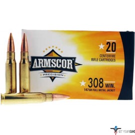 ARMSCOR AMMO .308 WIN 147GR FMJ 20-PACK