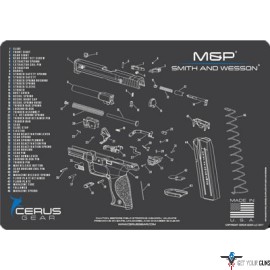 CERUS GEAR 3MM PROMATS 12"X17" S&W M&P SCHEMATIC CHAR GRAY