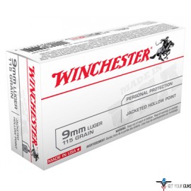 WIN AMMO USA 9MM LUGER 115GR. JHP 50-PACK