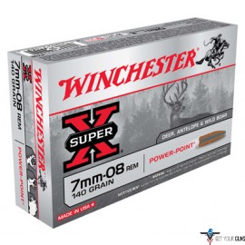 WIN AMMO SUPER-X 7MM-08 REM. 140GR. POWER POINT 20-PACK