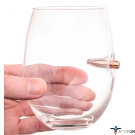 2 MONKEY BULLET WINE GLASS WITH A .308 BULLET