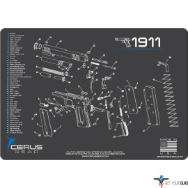 CERUS GEAR 3MM PROMATS 12"X17" 1911 SCHEMATIC CHAR GRAY