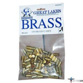 GREAT LAKES BRASS .380ACP NEW 100CT