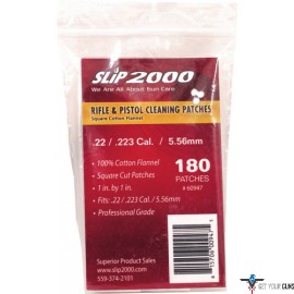 SLIP 2000 CLEANING PATCHES 1" SQUARE .22 CALIBER 180-PACK