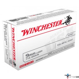 WIN AMMO USA 9MM LUGER 115GR. FMJ-RN 50-PACK