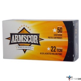 ARMSCOR AMMO .22TCM 40GR. JHP 50-PACK