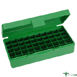 MTM AMMO BOX .45ACP/.40SW/10MM 50-ROUNDS FLIP TOP STYLE GREEN