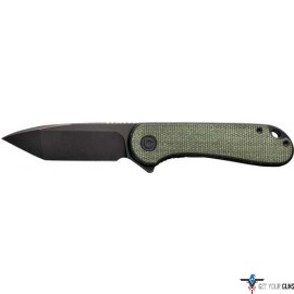 CIVIVI KNIFE ELEMENTUM 2.96" GREEN MICARTA/BLACK D2 LNR LCK