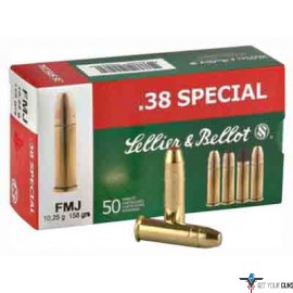 S&B AMMO .38 SPECIAL 158GR. FMJ-RN 50-PACK