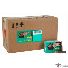 BROWN BEAR 7.62X39 125GR. SP POLYMER COATED 500 ROUND CASE
