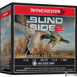 WINCHESTER BLIND SIDE 2 12GA. 3" 1-3/8OZ #2 25RD 10BX/CS