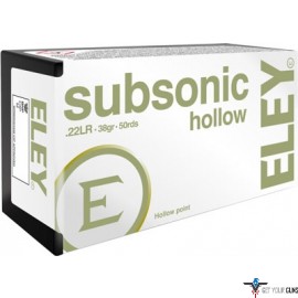 ELEY SUBSONIC HOLLOW POINT 22LR 38GR. 50 PACK
