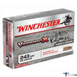 WIN AMMO VARMINT-X .243 WIN 58GR. POLYMER TIPPED 20-PACK