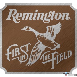 OPEN ROAD BRANDS BURNISHED EMB TIN SIGN REMINGTON FIRST IN FD