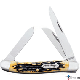 UNCLE HENRY KNIFE PREMIUM STOCK 3-BLADE 2.8" S/S STAGLON