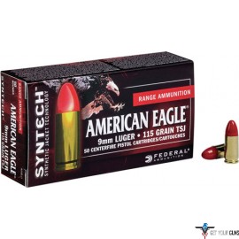 FED AMMO AE 9MM LUGER 115GR. SYNTHETIC JACKET TSJ 50-PACK