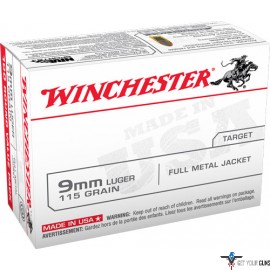 WIN AMMO USA 9MM LUGER 115GR. FMJ 100-VALUE PACK