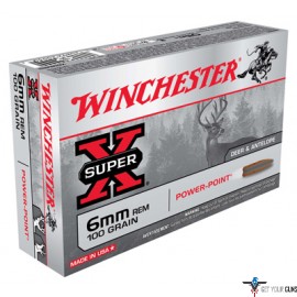 WIN AMMO SUPER-X 6MM REM. 100GR. POWER POINT 20-PACK