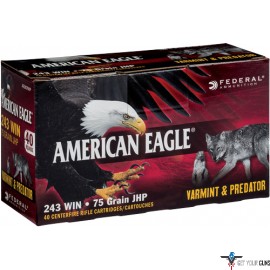 FED AMMO AE .243 WIN. 75GR. JACKETED HOLLOW POINT 40-PACK