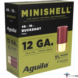 AGUILA MINI-SHELL 12GA 1.75" 7-#4 & 4-#1 BUCK 25RD 10BX/CS